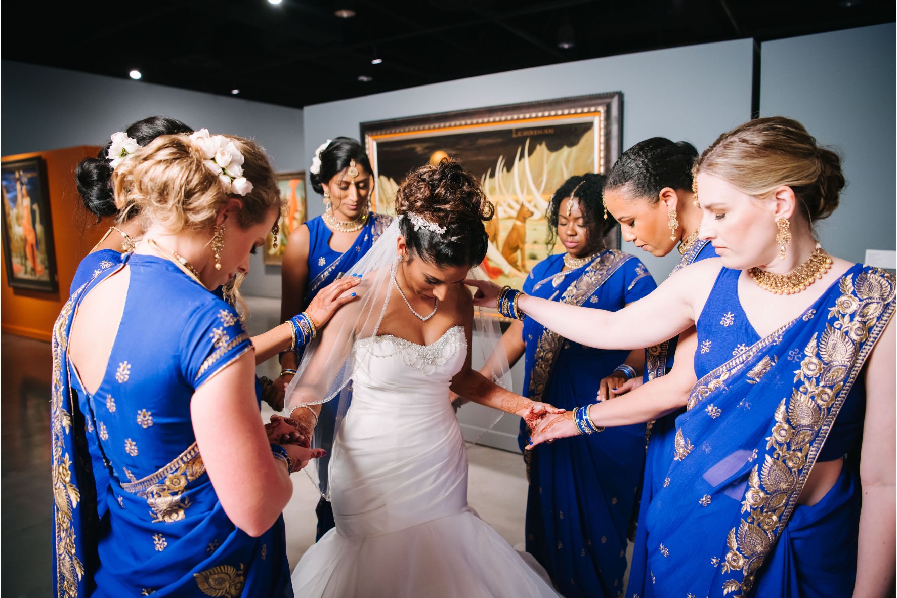 006JJ-Wedding-Dallas-Museum-Bride-Bridesmaids-Blue-White-Judy-Cordell-Events