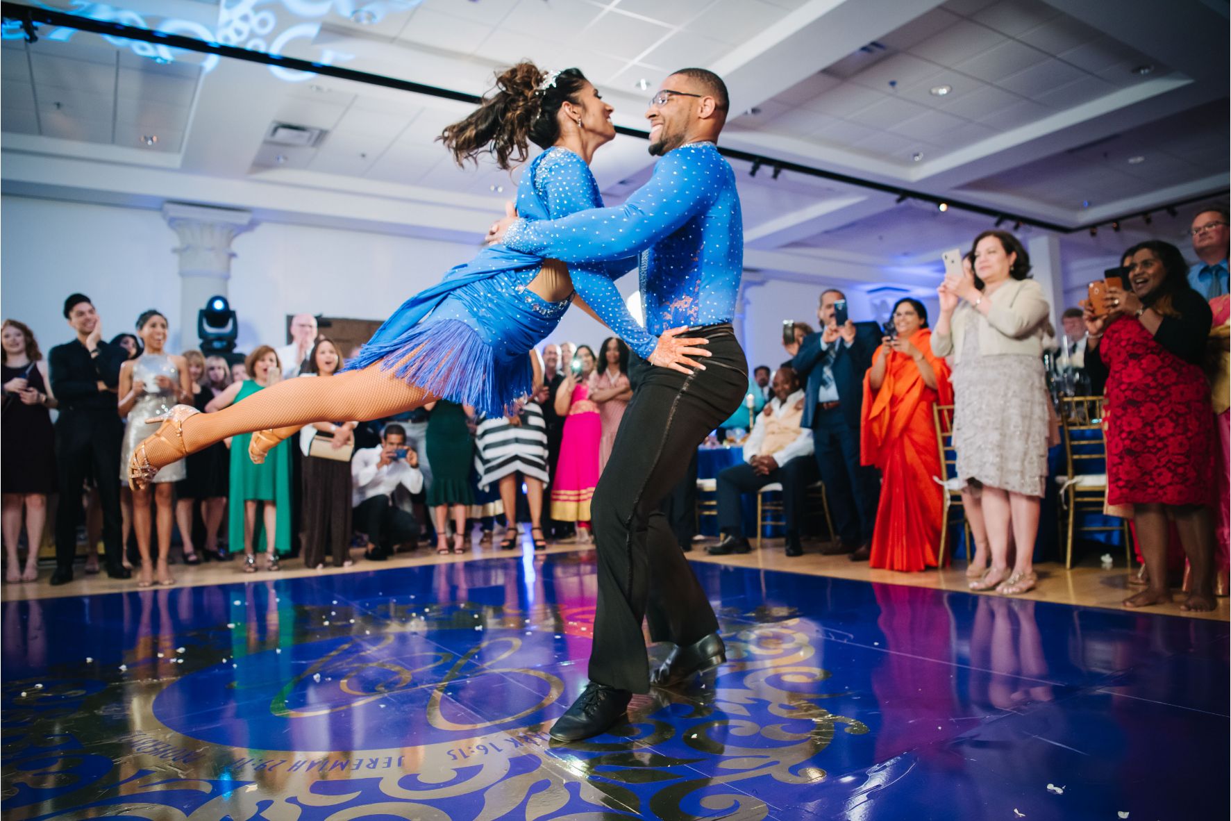 015JJ-Classic-Wedding-Dance-Blue-Dance-Floor-Bride-Groom-Judy-Cordell-Events