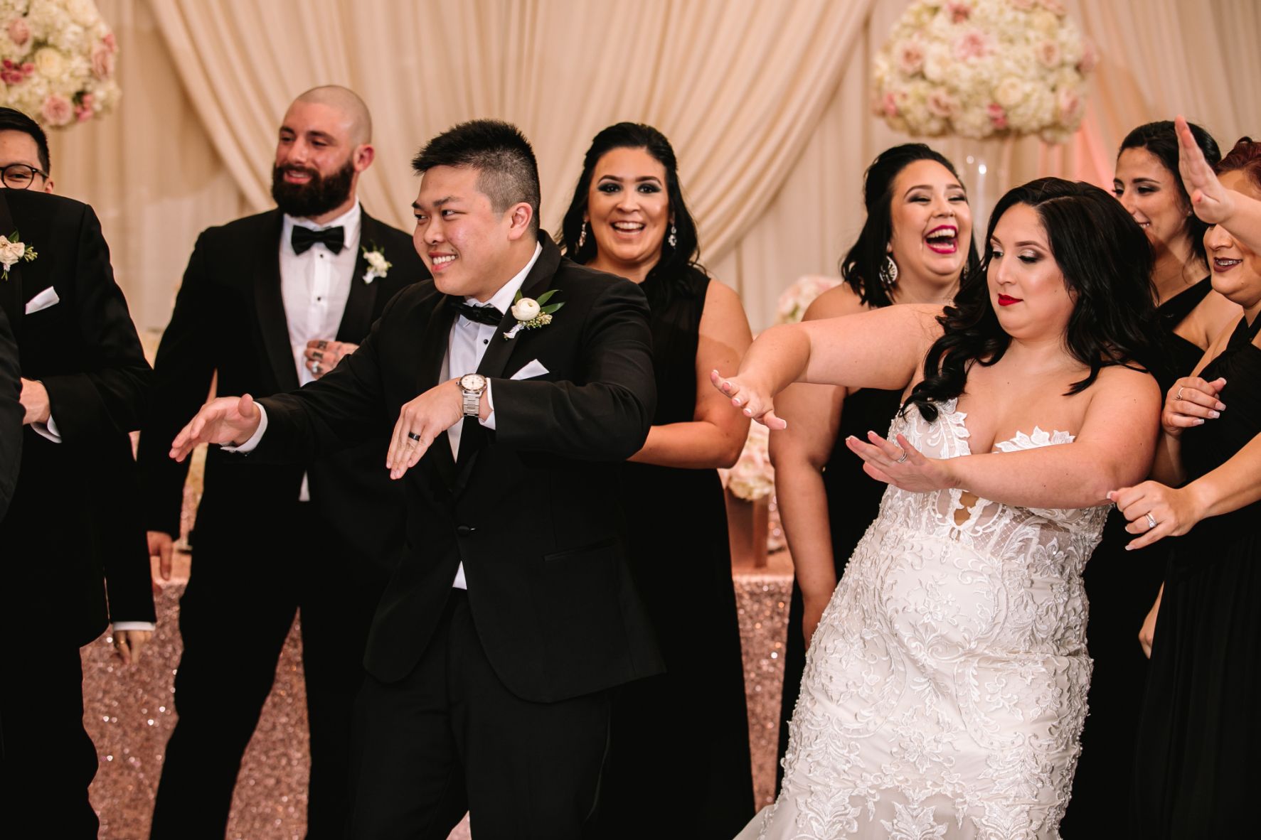 018-MP-Dallas-Wedding-Bride-Groom-Dancing-Reception-Black-White-Judy-Cordell-Events