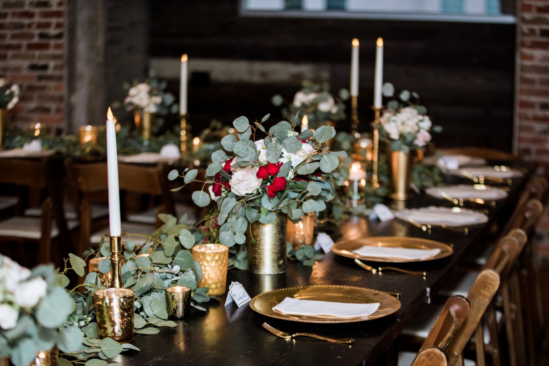 KP-017-rustic wedding-farm tables-wedding tablescape-wedding candles-JudyCordellEvents