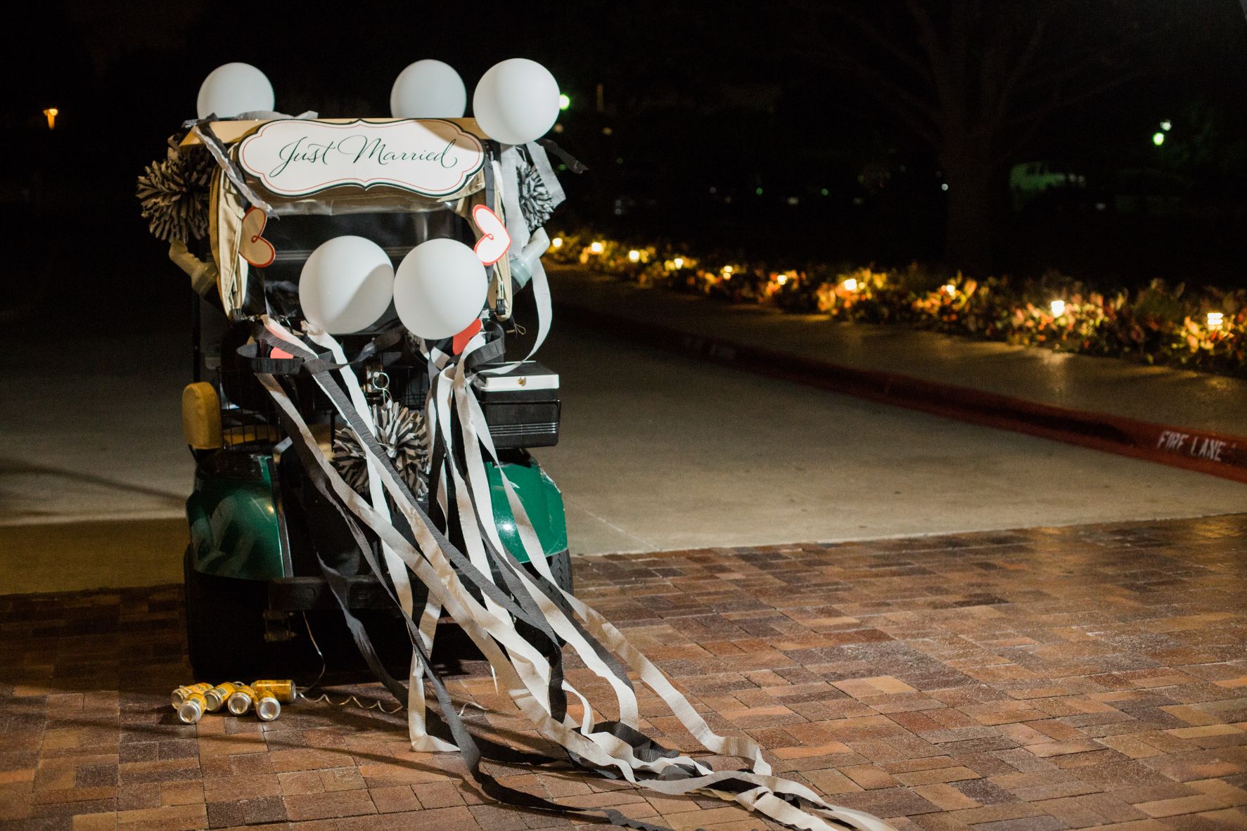 TD-24-Classic Wedding-Gold Cart Exit-Country Club Wedding-JudyCordellEvents